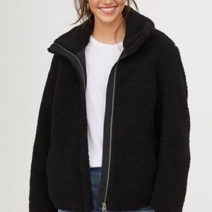 black pile jacket womens